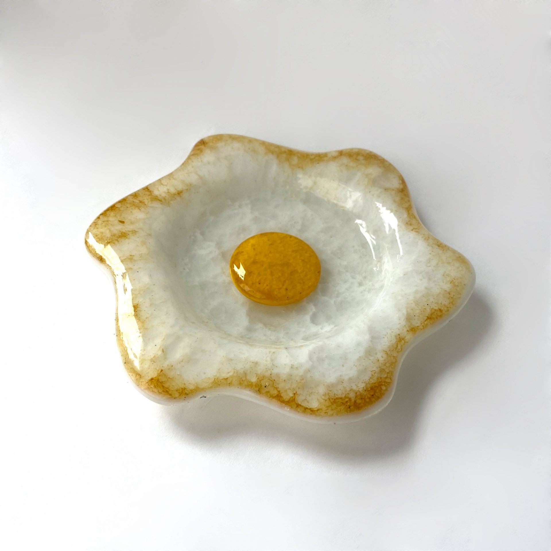 Fried Egg Spoon Rest Handmade Ceramic Kitchen Accessories 5 Wide 